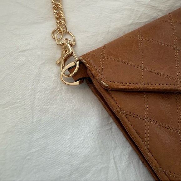 CHANEL Brown Leather Matelasse Long Wallet on Chain Envelope Gold CC - Picture 11 of 14